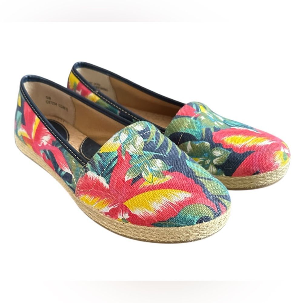 b.o.c. Floral Canvas Espadrille Flats in Navy, Red, Yellow